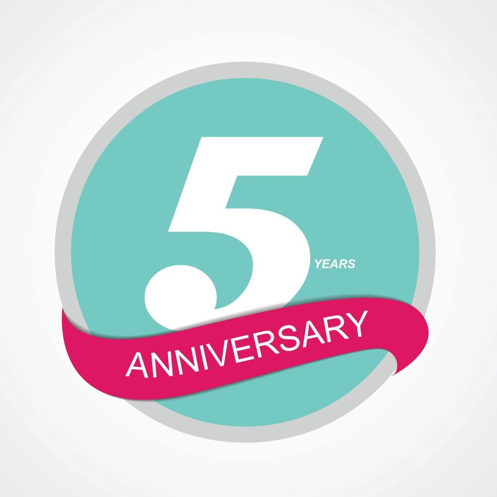 Template Logo 5 Anniversary Vector Illustration