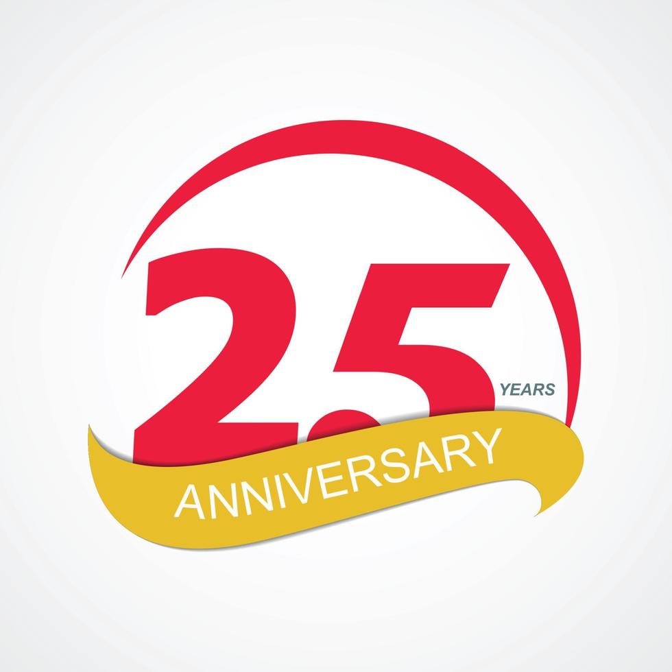 Template Logo 25 Anniversary Vector Illustration