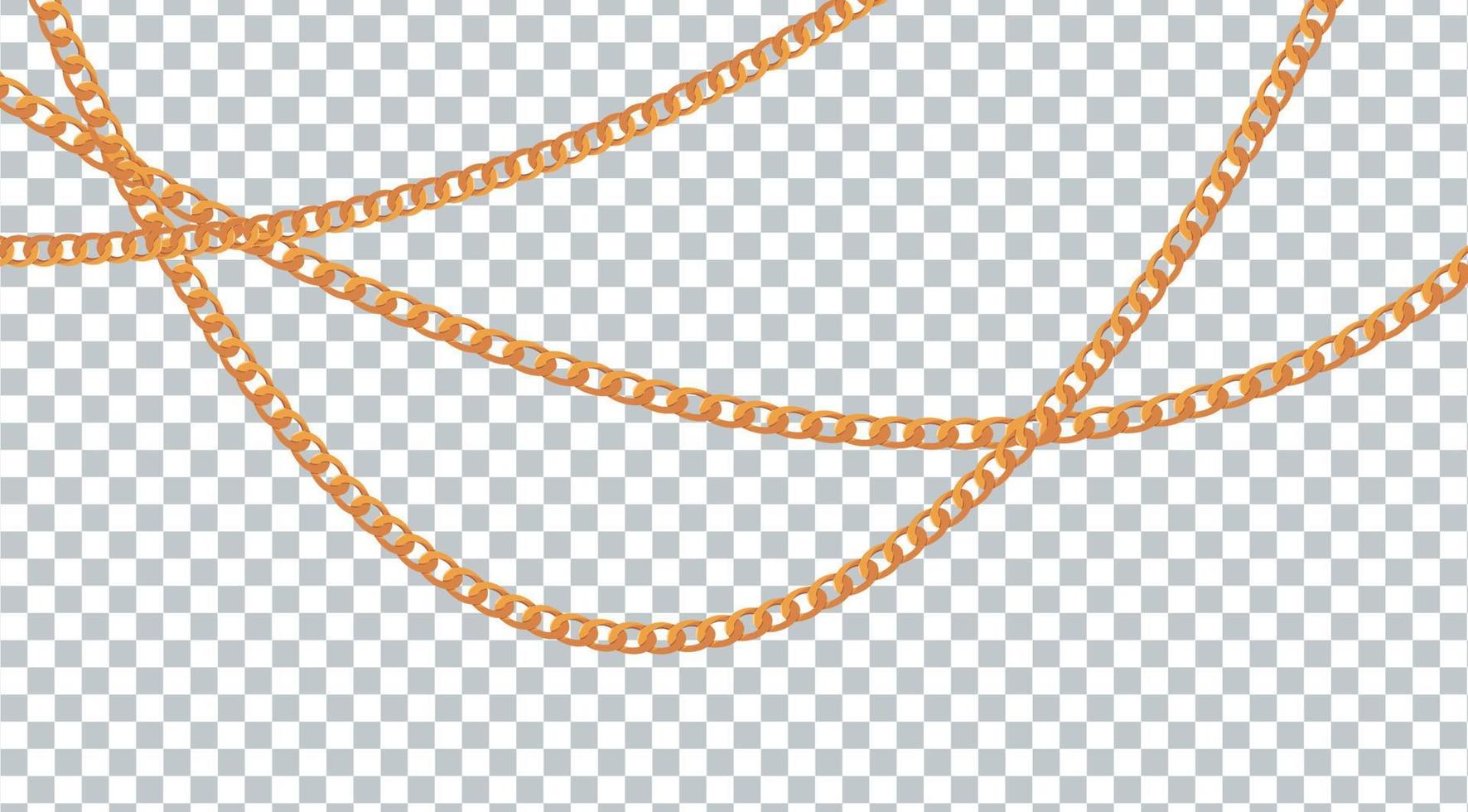 Abstract Golden or Bronze Color Chain Decorative element. Vector illustration
