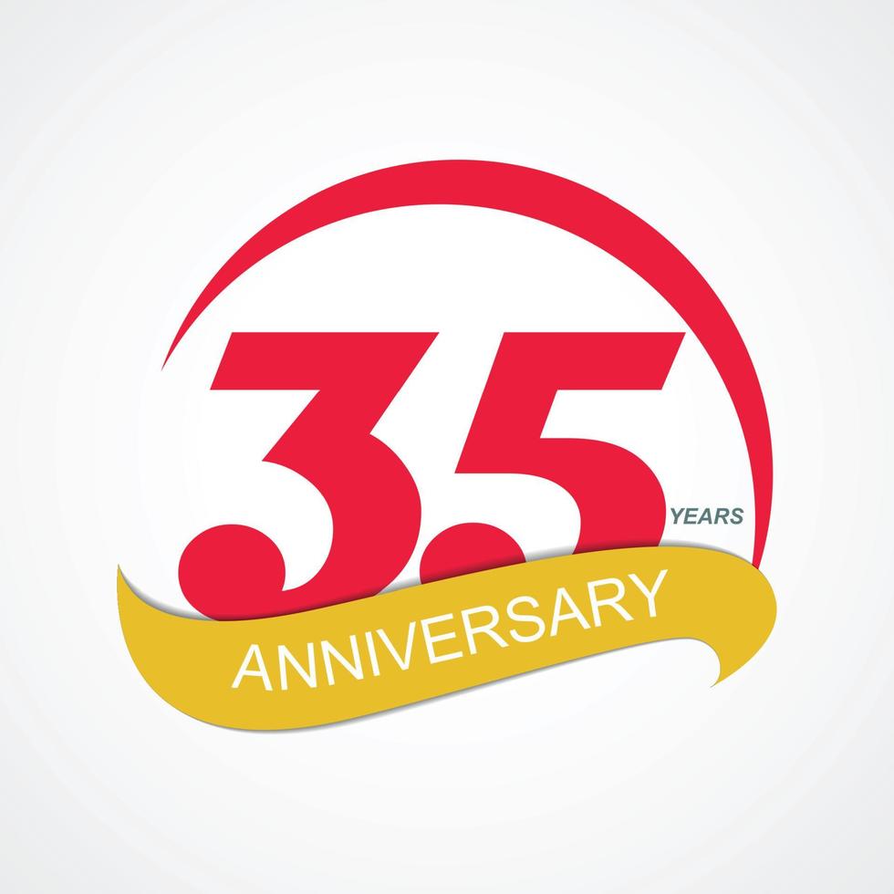 Template Logo 35 Anniversary Vector Illustration