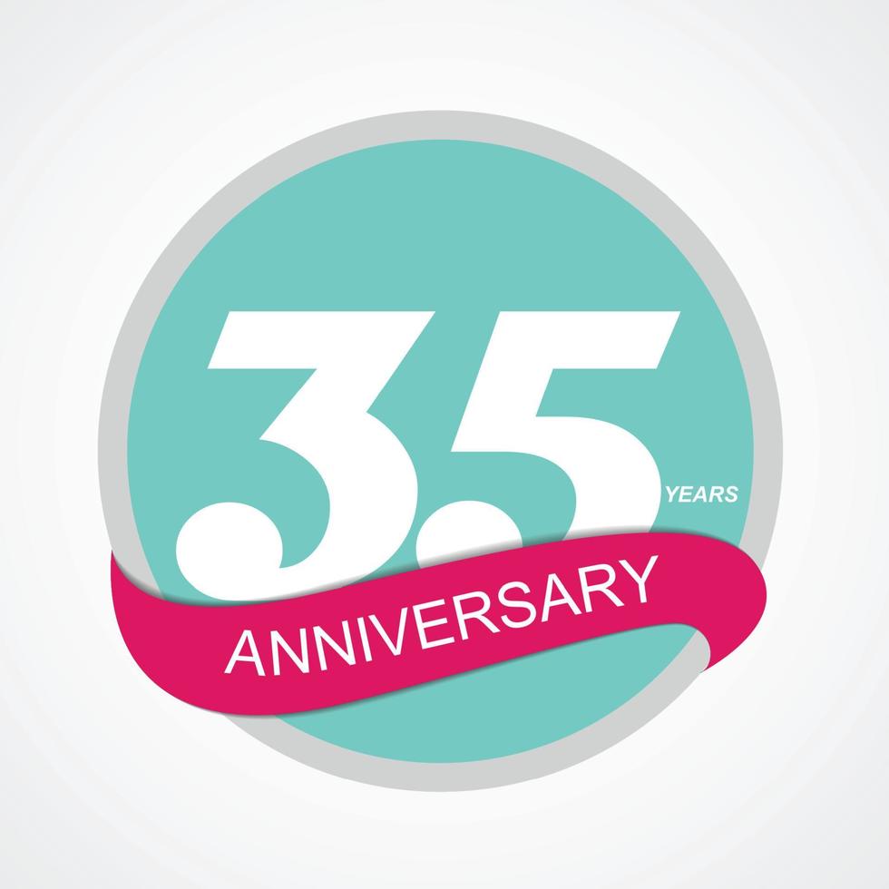 Template Logo 35 Anniversary Vector Illustration