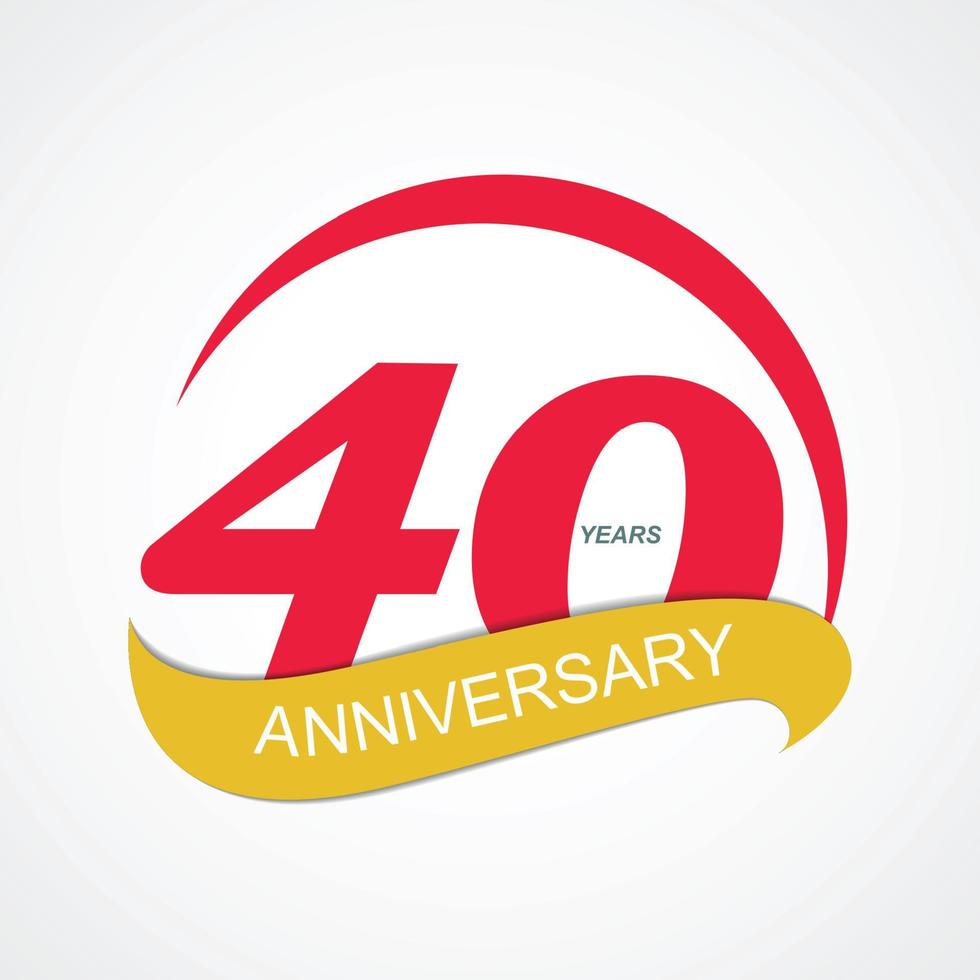 plantilla logo 40 aniversario vector illustration