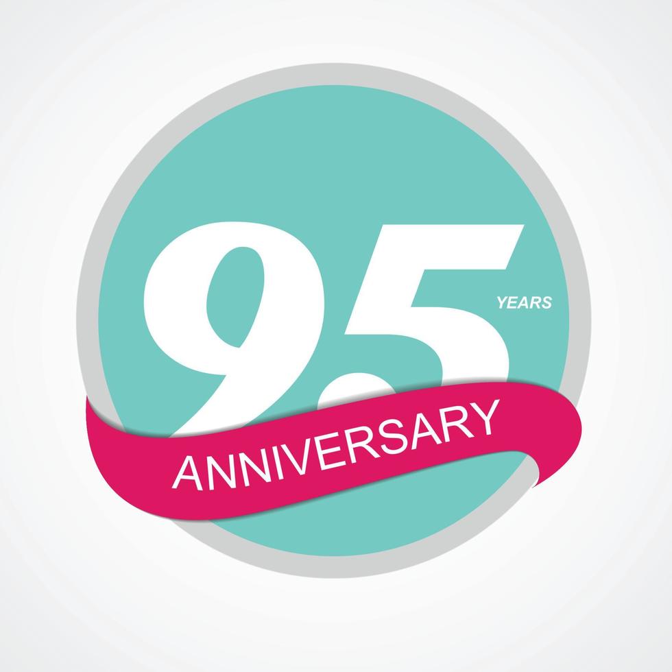 Template Logo 95 Anniversary Vector Illustration