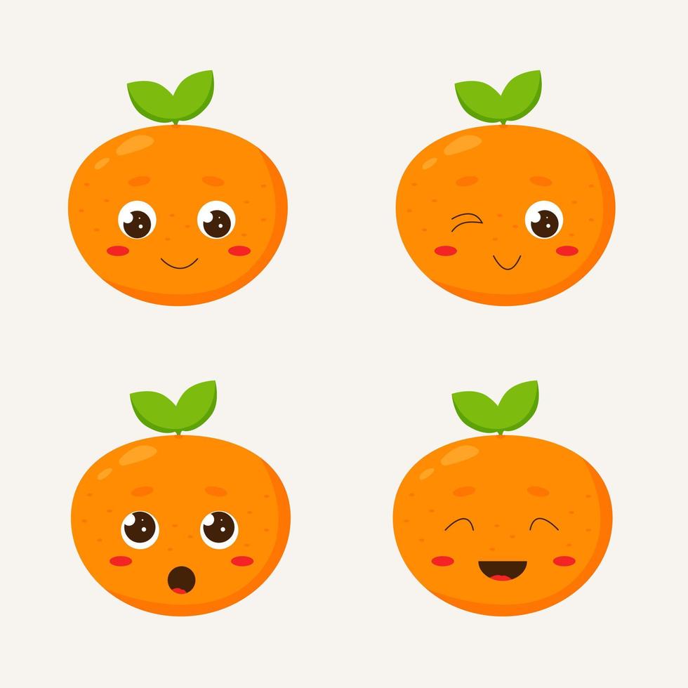 Cheerful citrus character. Vector illustration
