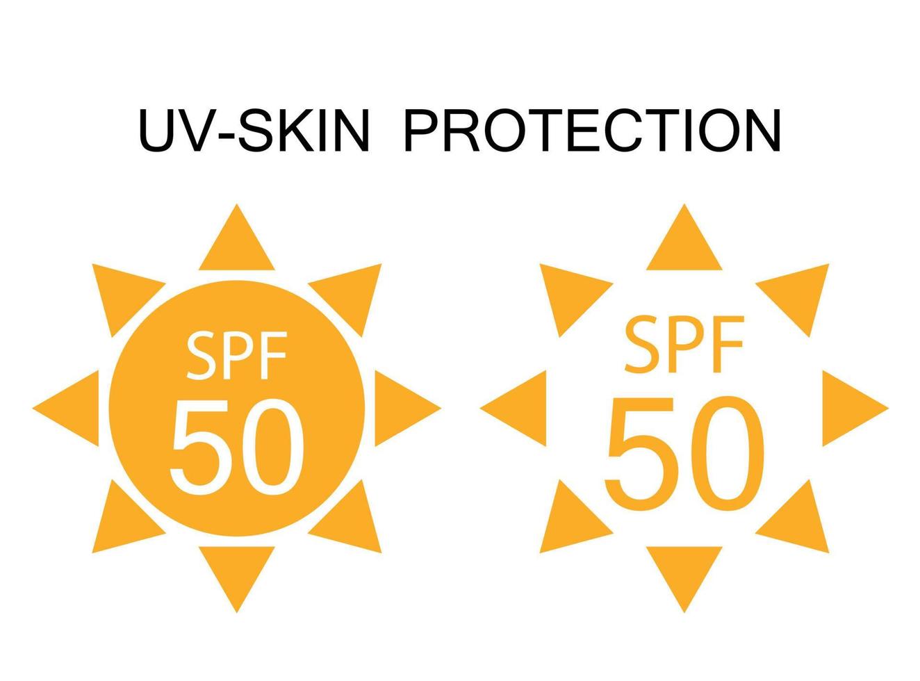 UV-Protection Sun Sign Icon Collection Set. Vector Illustration