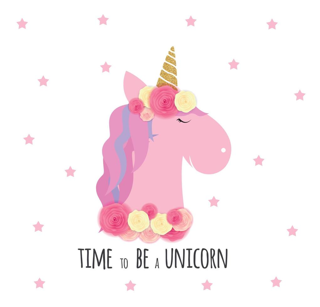 Time to be a unicorn. Vector Illustration 4544009 Vector Art at Vecteezy