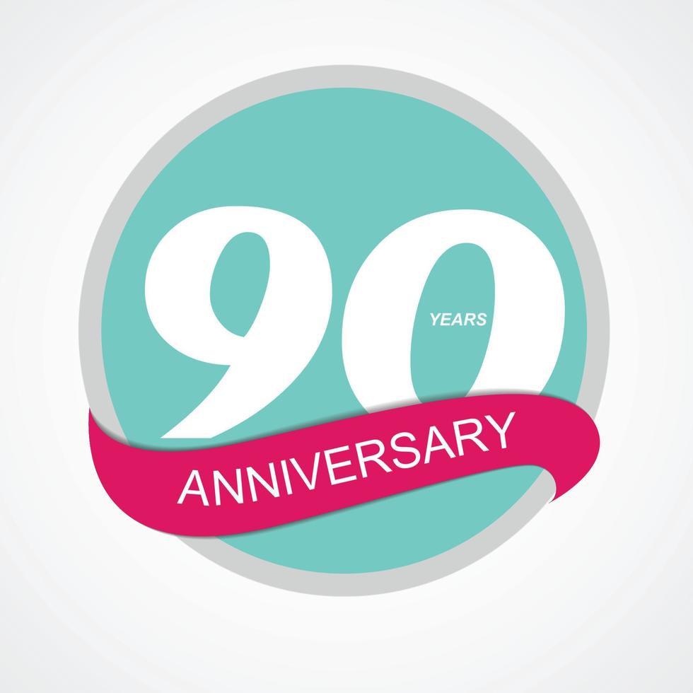 Template Logo 90 Anniversary Vector Illustration