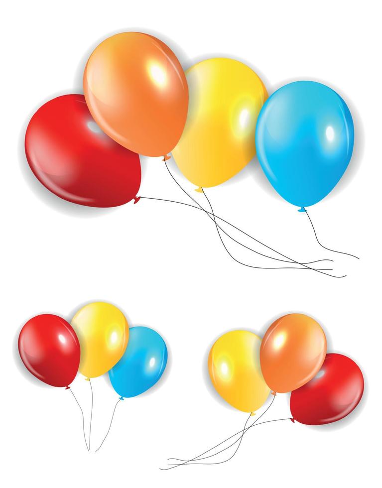 Set of Colored Balloons, Illustration. EPS 10 vector