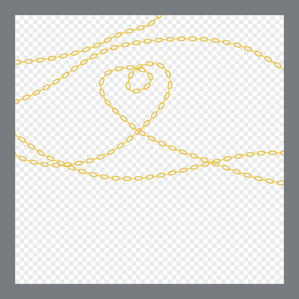 Abstract Golden or Bronze Color Chain Decorative element. Vector illustration