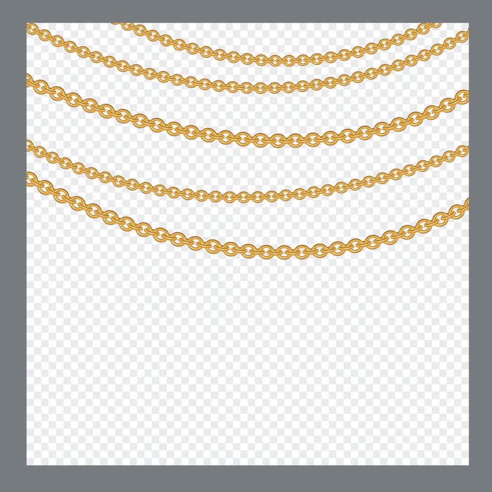 Elemento decorativo abstracto de cadena de color dorado o bronce. ilustración vectorial vector