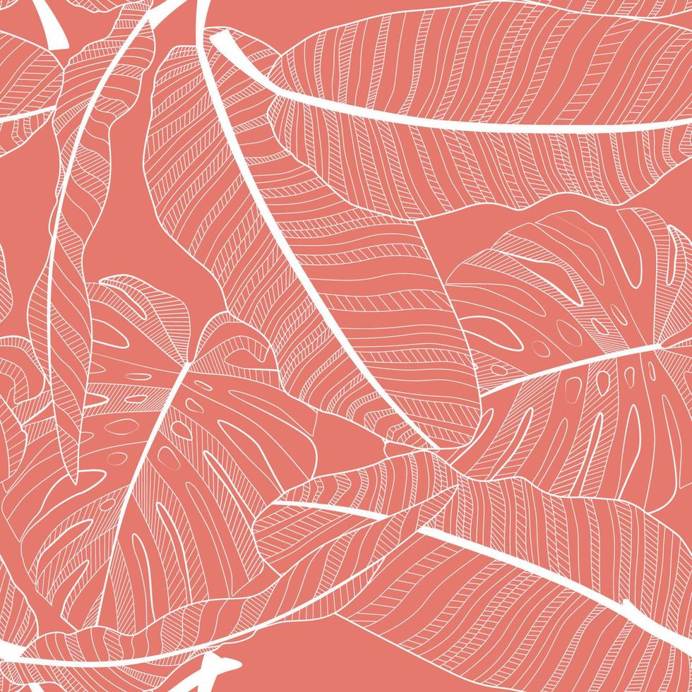 Fondo de patrón transparente de hoja de palmera tropical abstracta. ilustración vectorial vector