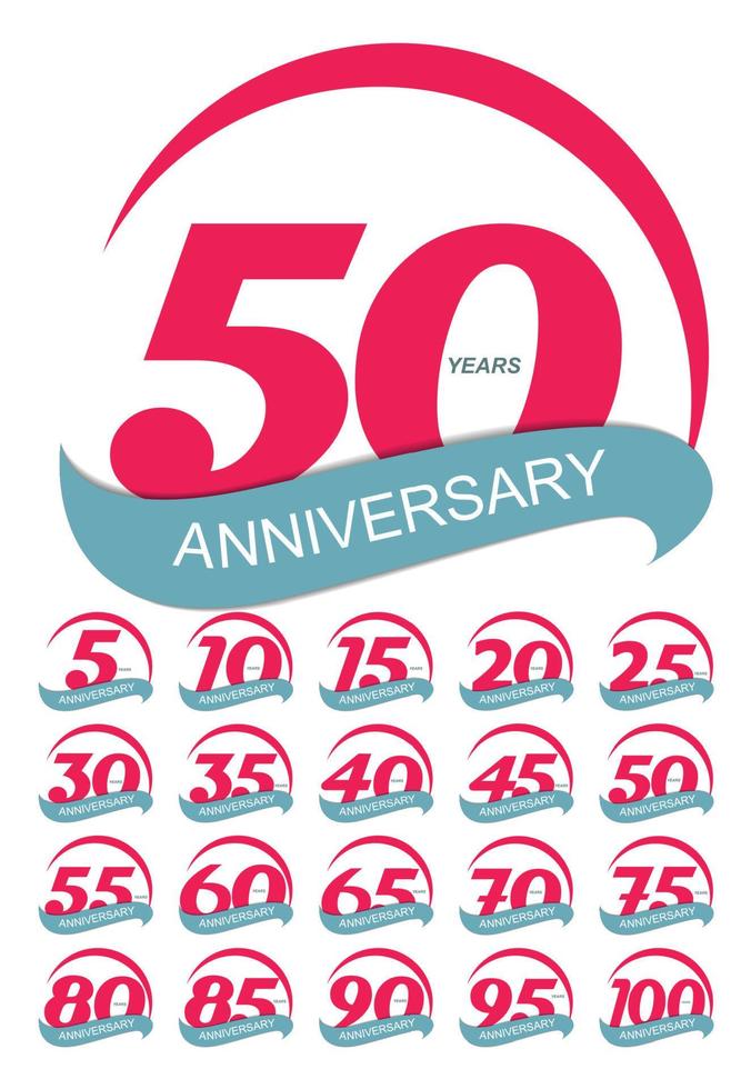 Template Logo Anniversary Set Vector Illustration