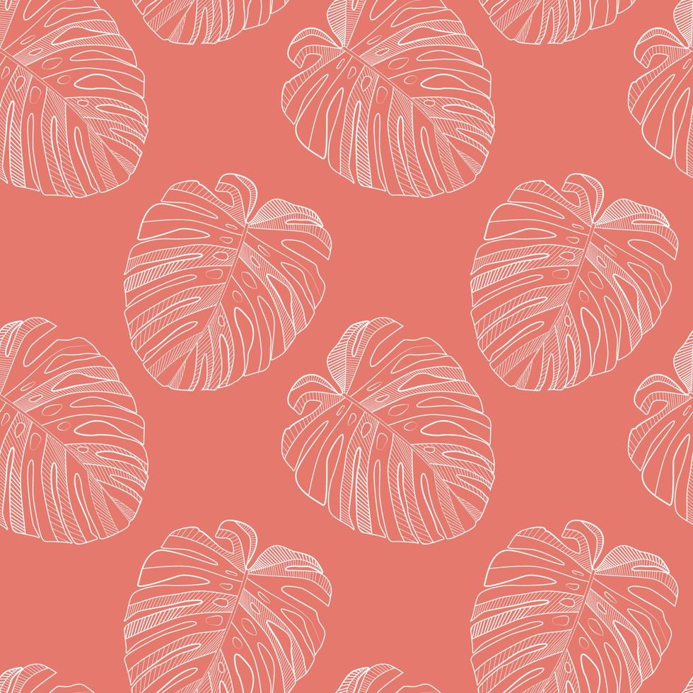 Fondo inconsútil del modelo de la hoja de monstera tropical abstracta. ilustración vectorial vector