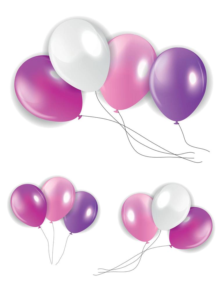 conjunto de globos de colores, ilustración. eps 10 vector