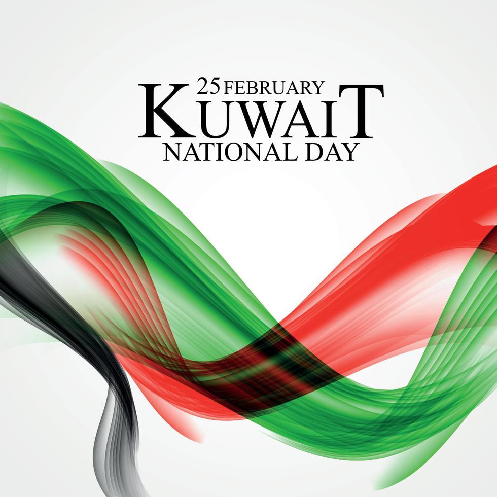 25 february  Kuwait national day  background Template design for card, banner, poster or flyer. Vector Illustration