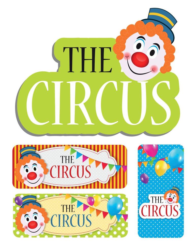 The Circus Banner Set Vector Illustration