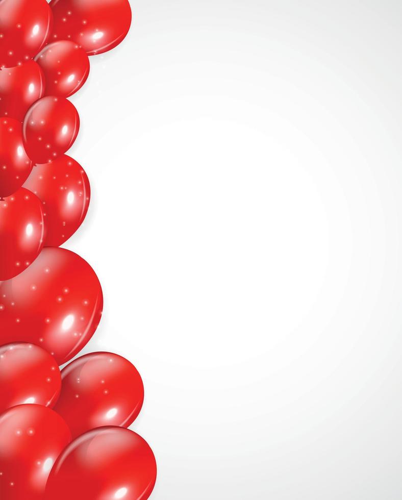 Set of Red Balloons, Vector Illustration.