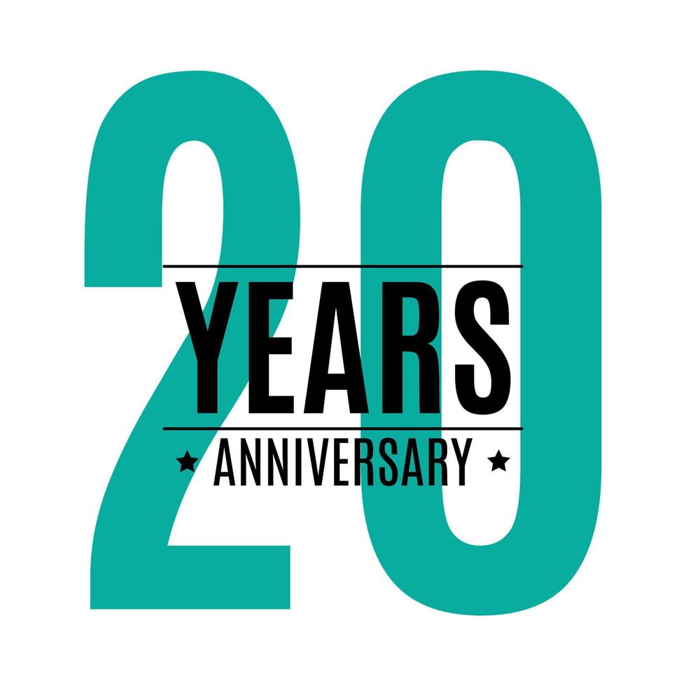 Template Logo 20 Years Anniversary Vector Illustration
