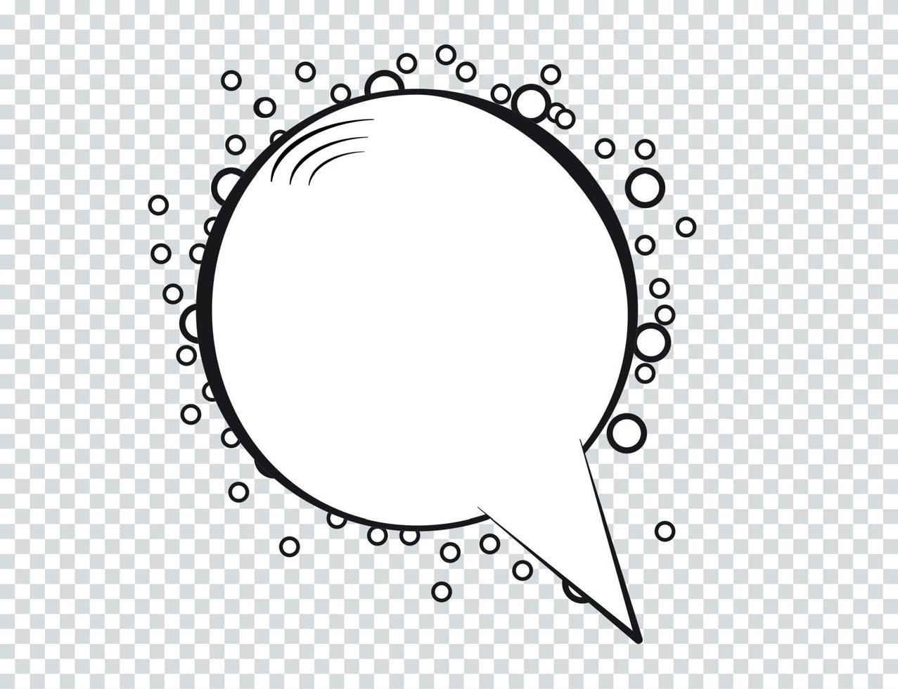 Cartoon speech bubbles on transparent background. Vector Illustration