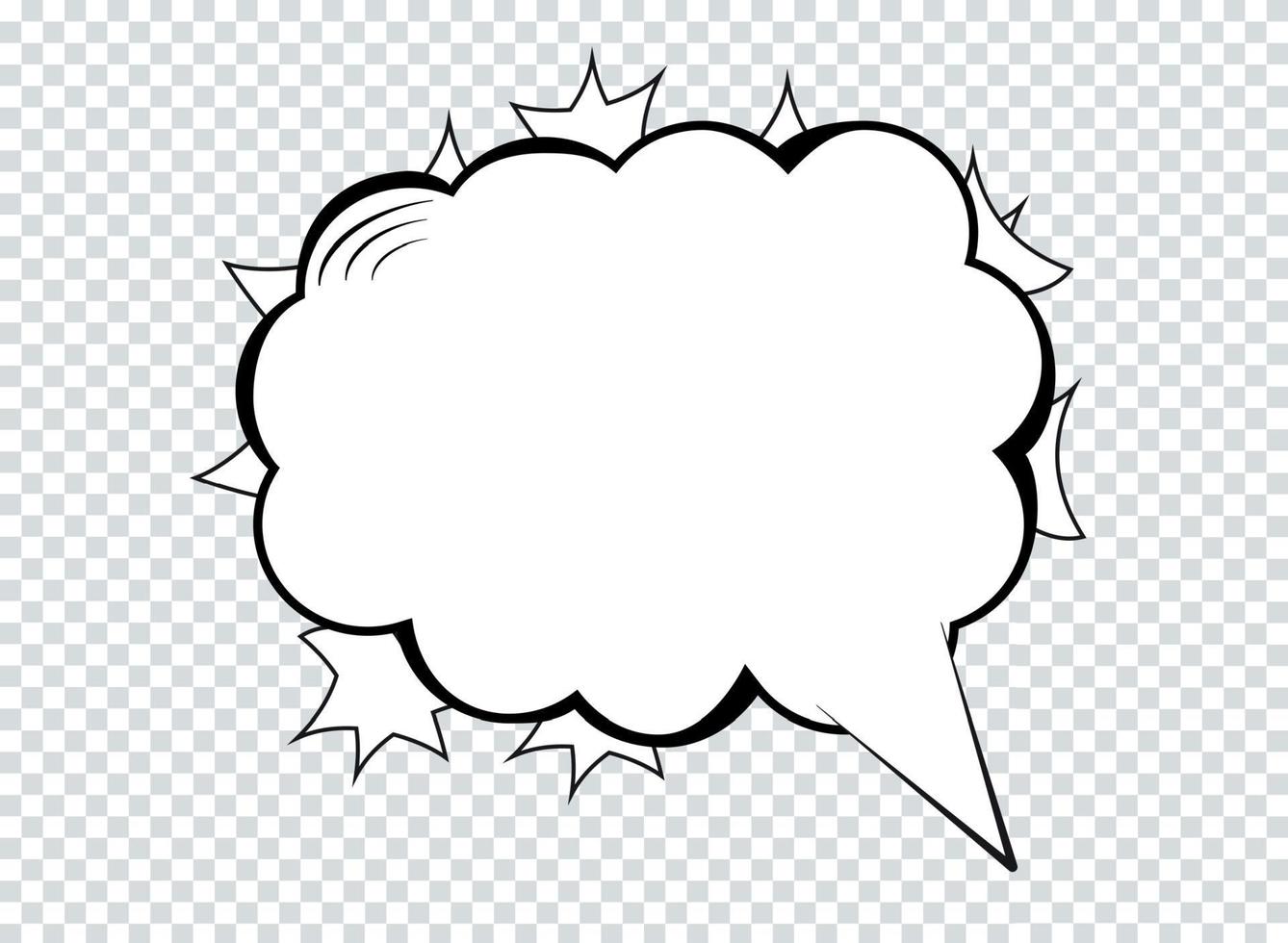 Cartoon speech bubbles on transparent background. Vector Illustration