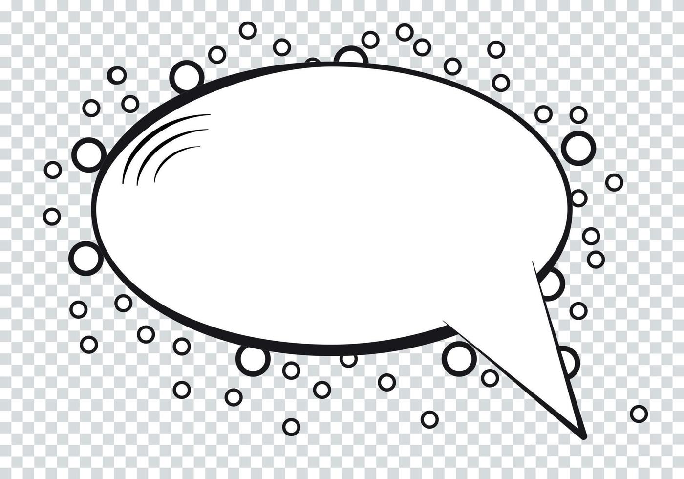 Cartoon speech bubbles on transparent background. Vector Illustration