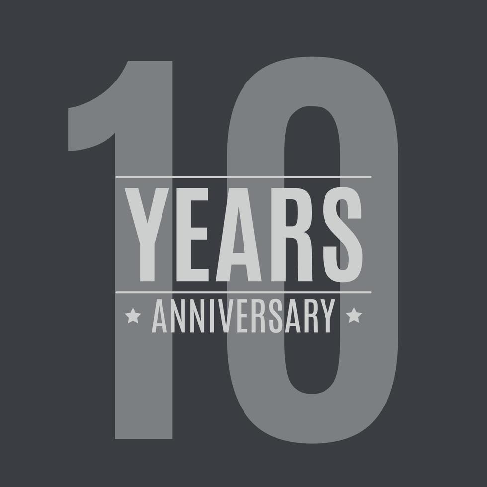 Template Logo 10 Years Anniversary Vector Illustration