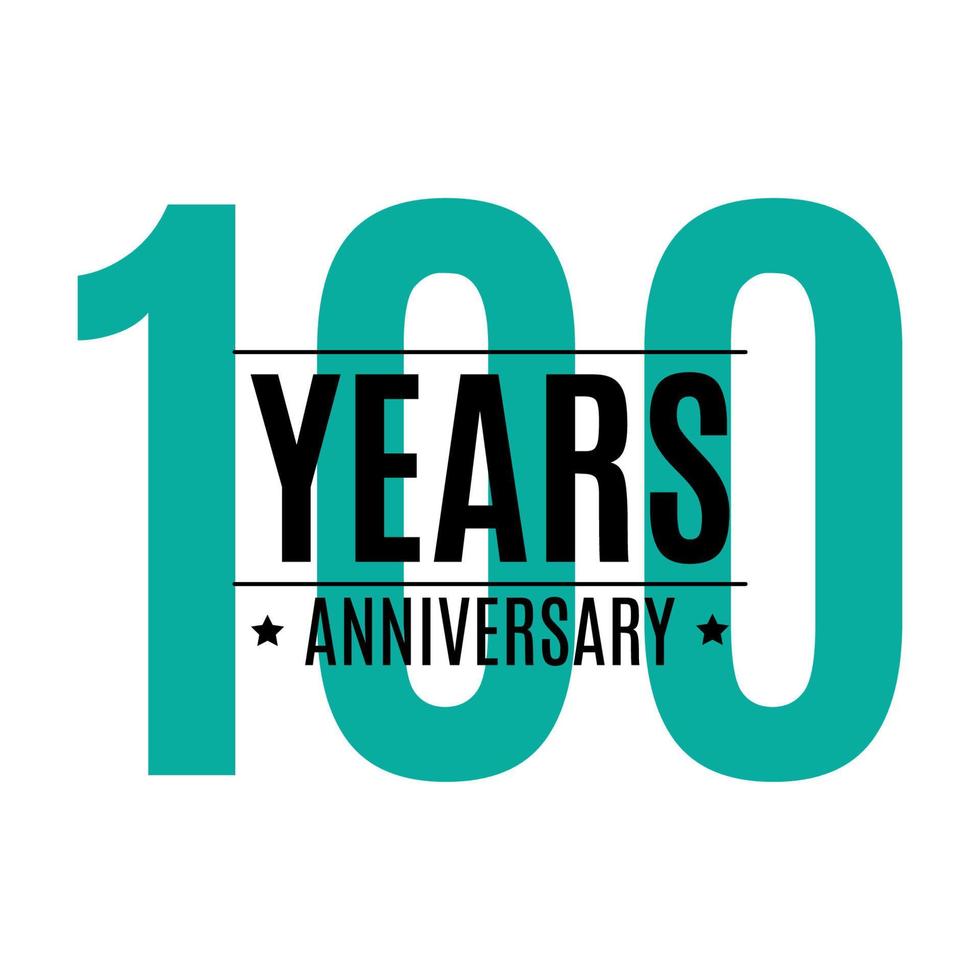 Template Logo 100 Years Anniversary Vector Illustration