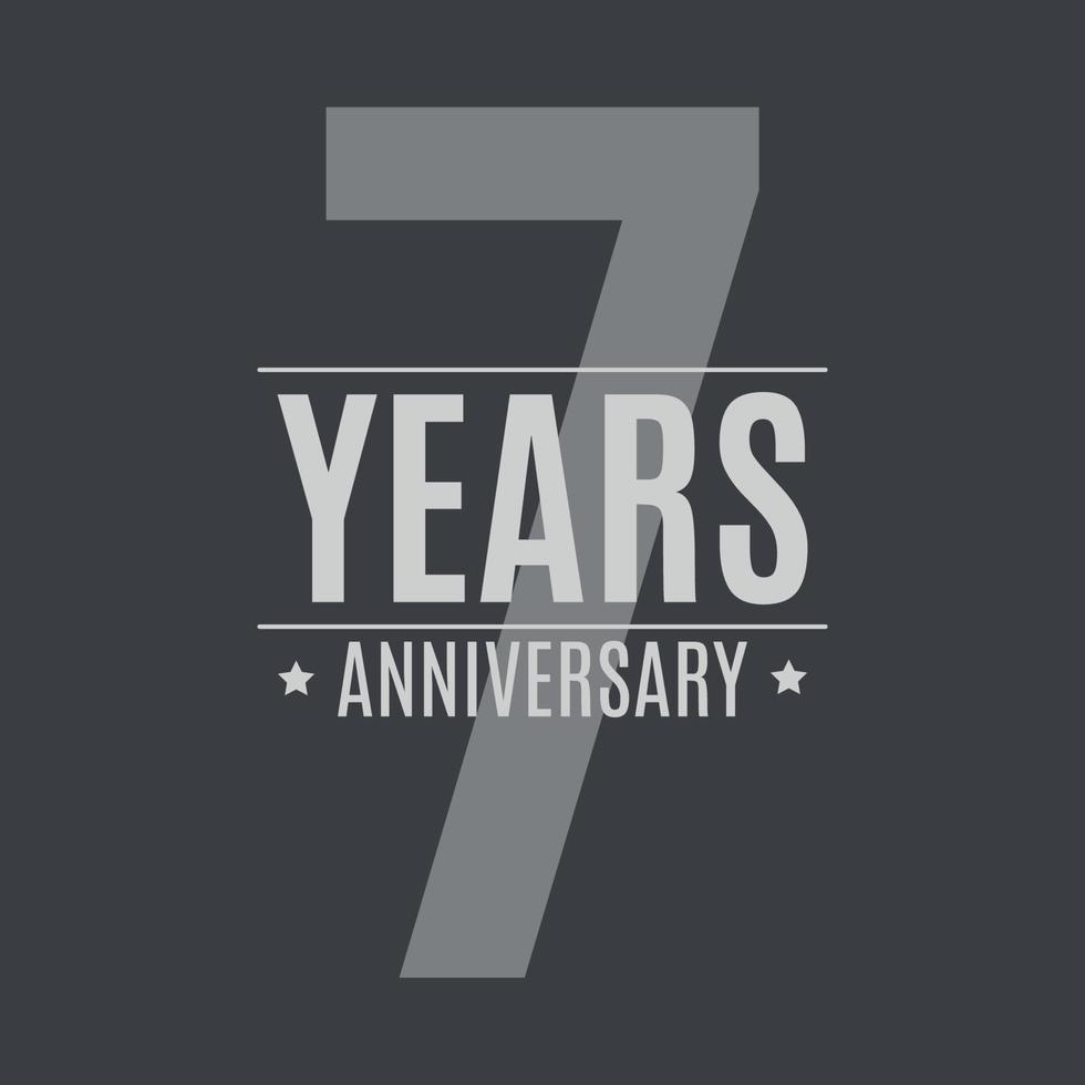 Template Logo 7 Years Anniversary Vector Illustration