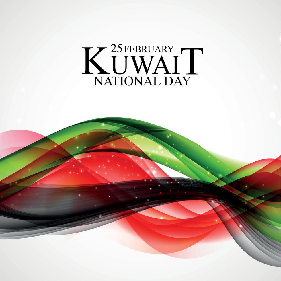 25 february  Kuwait national day  background Template design for card, banner, poster or flyer. Vector Illustration
