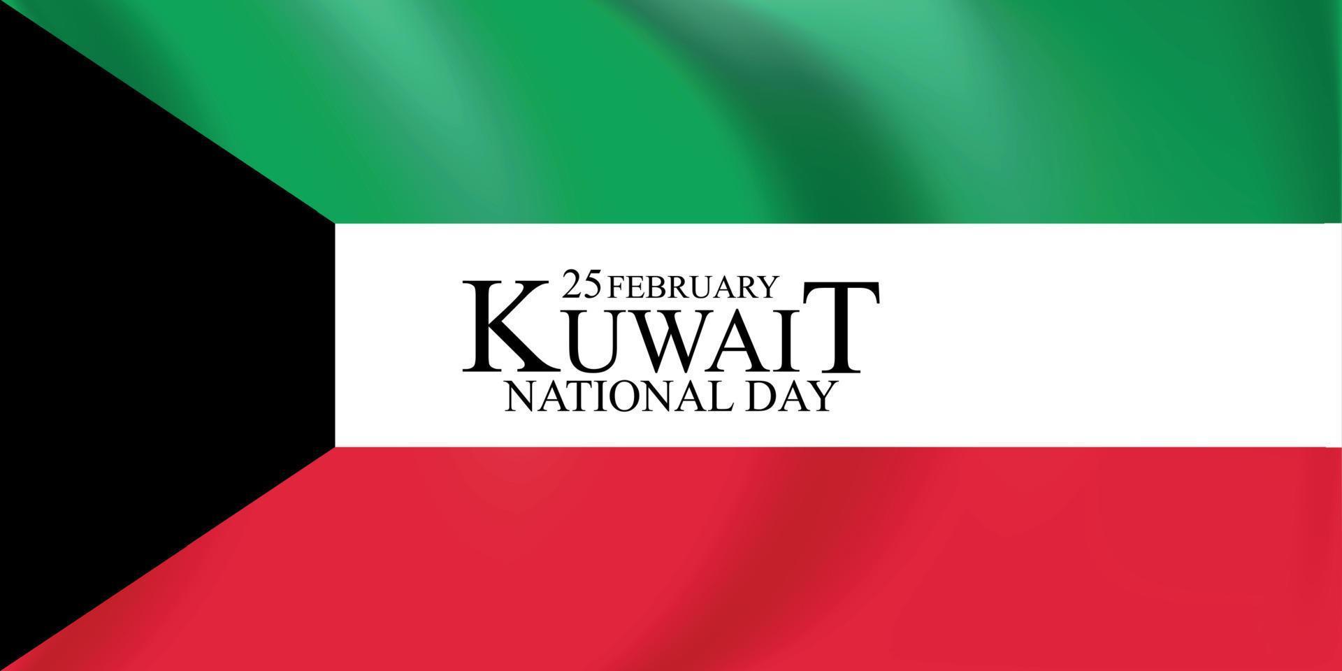 25 february  Kuwait national day  background Template design for card, banner, poster or flyer. Vector Illustration