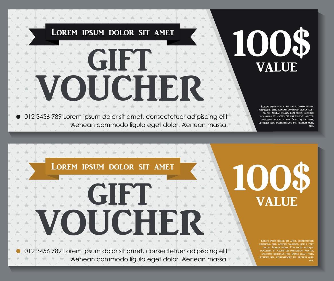 Gift Voucher Template with Sample Text Vector Illustration