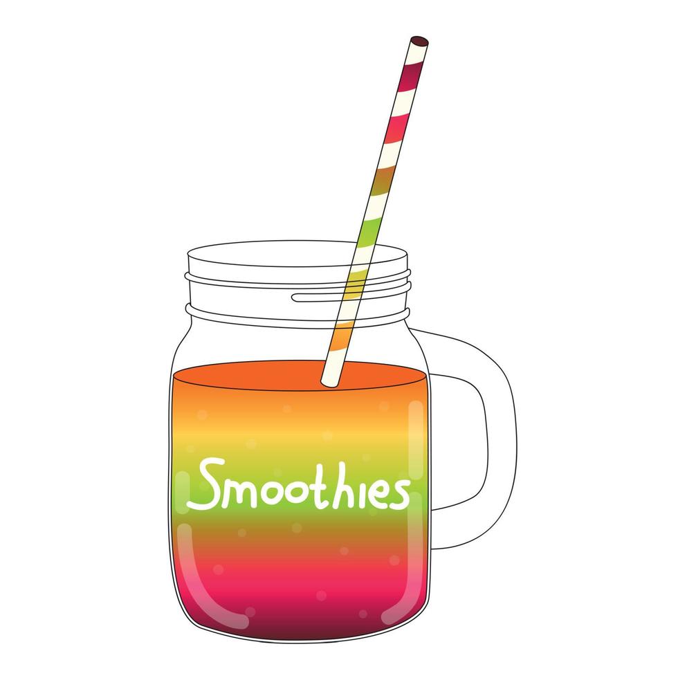 Fresh Smoothie. Healthy Food. Vector Illustration