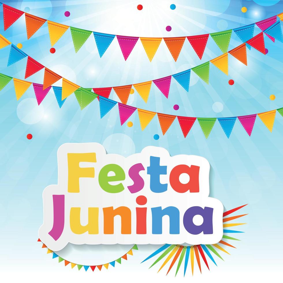 Ilustración de vector de fondo de festa junina