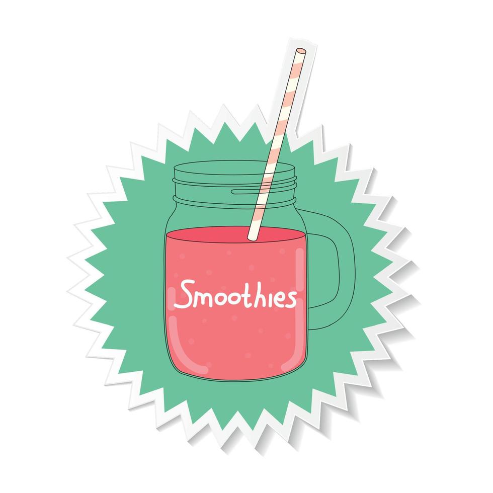 Fresh Smoothie. Healthy Food. Vector Illustration