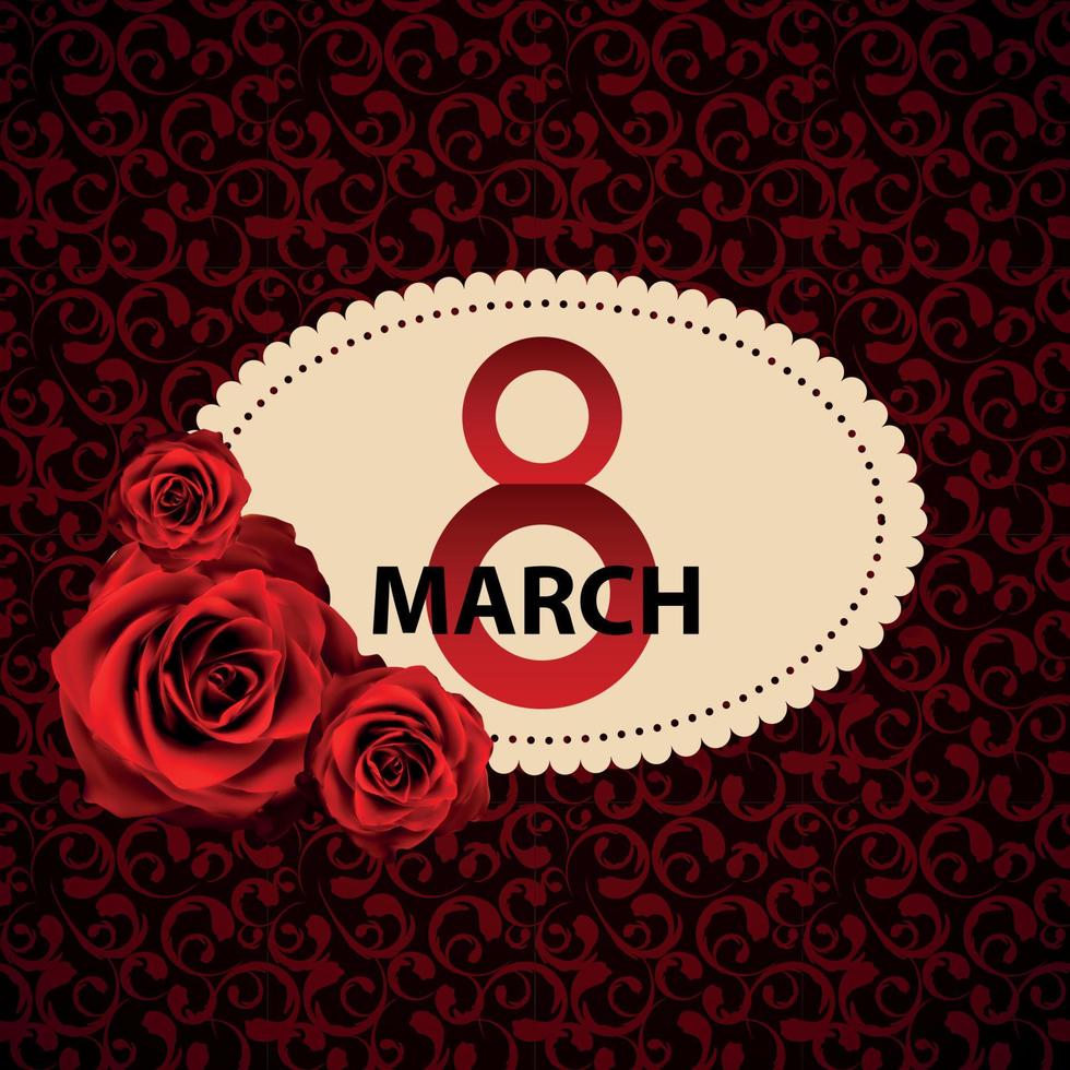 Poster 8 March Card Vector Illustration