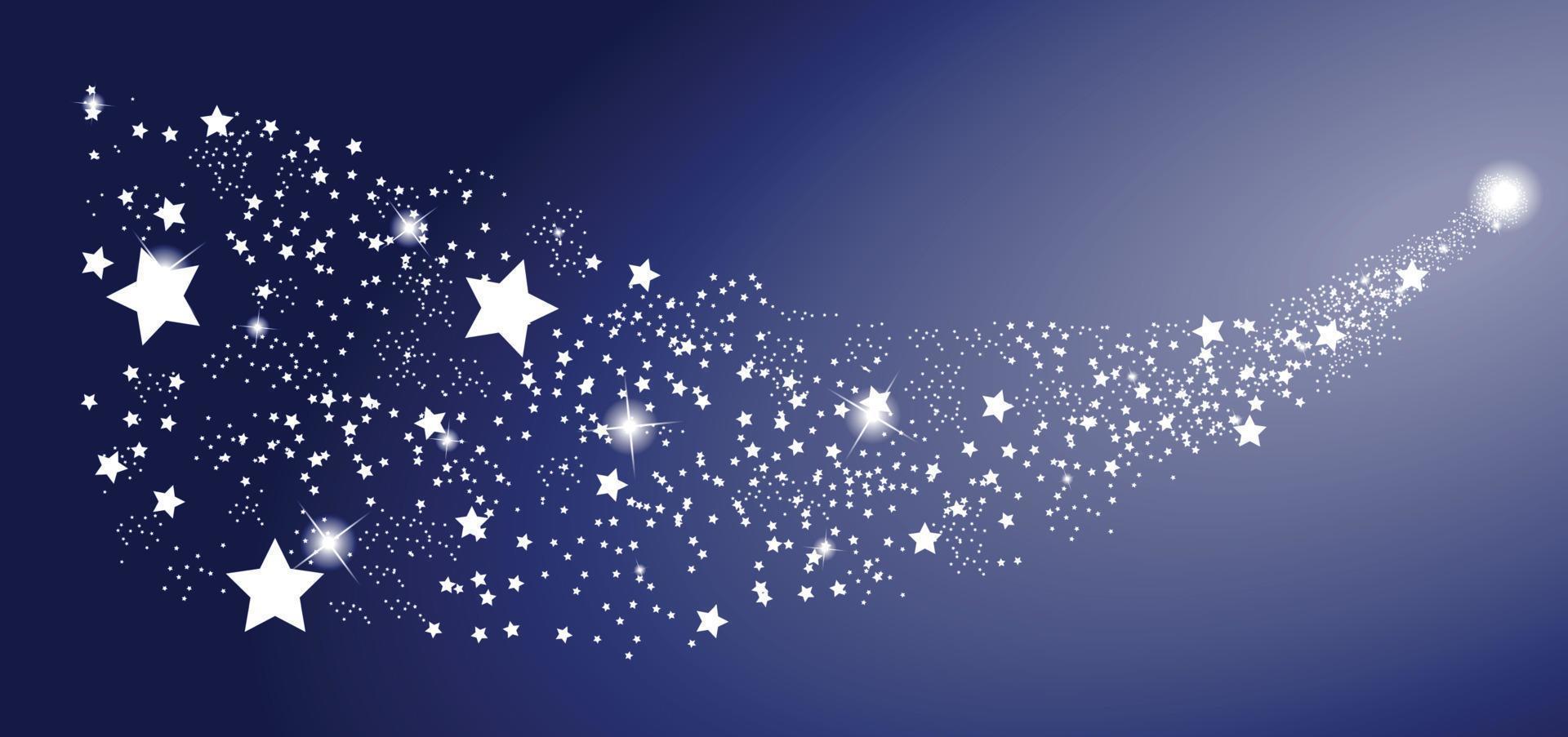 estrella cometa sobre fondo blanco. ilustración vectorial. vector