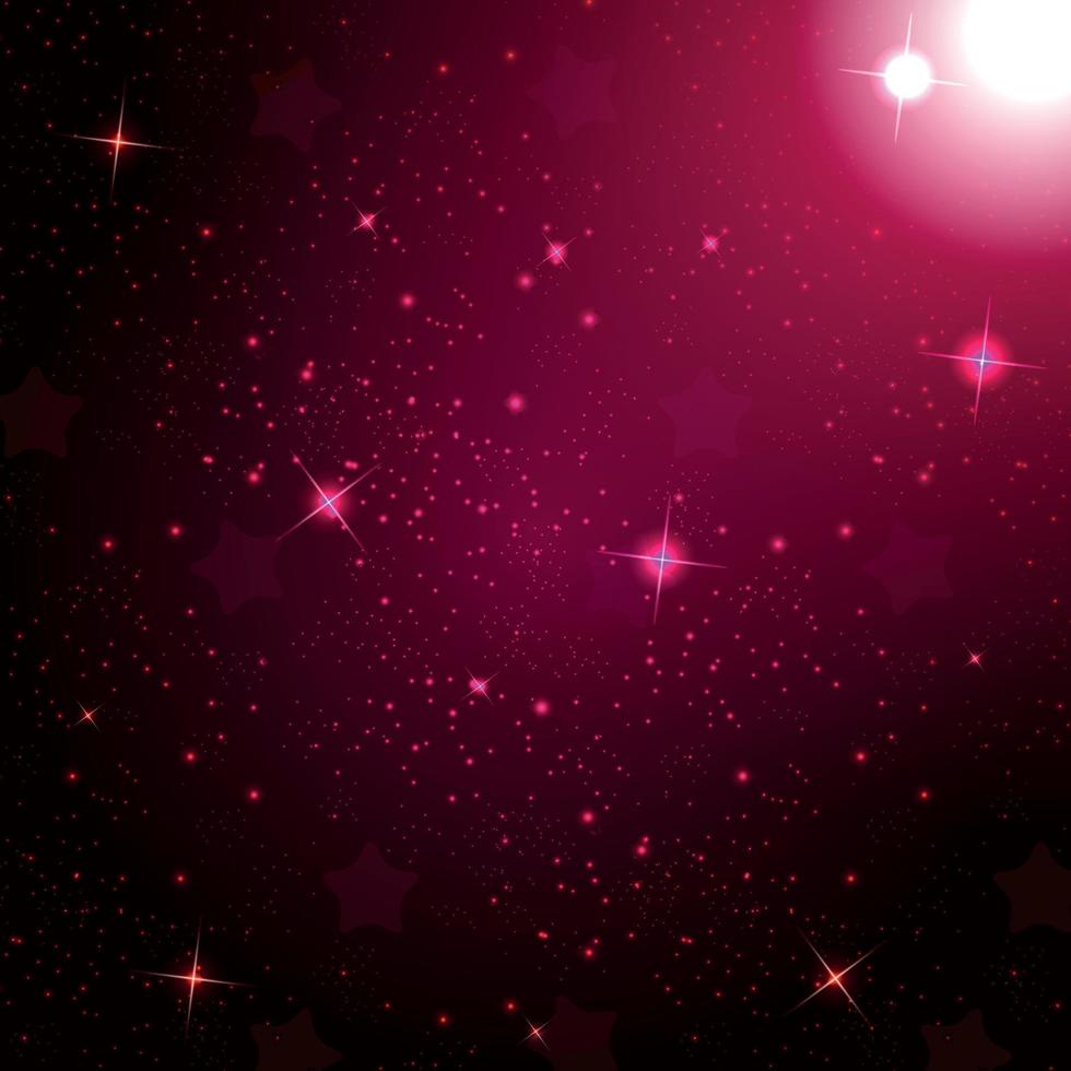 Starry Sky on Blue Background. Vector Illustration.