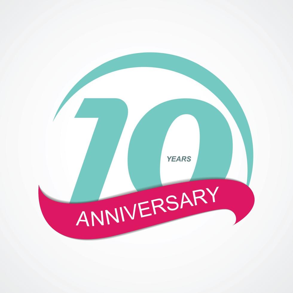 Template Logo 10 Anniversary Vector Illustration