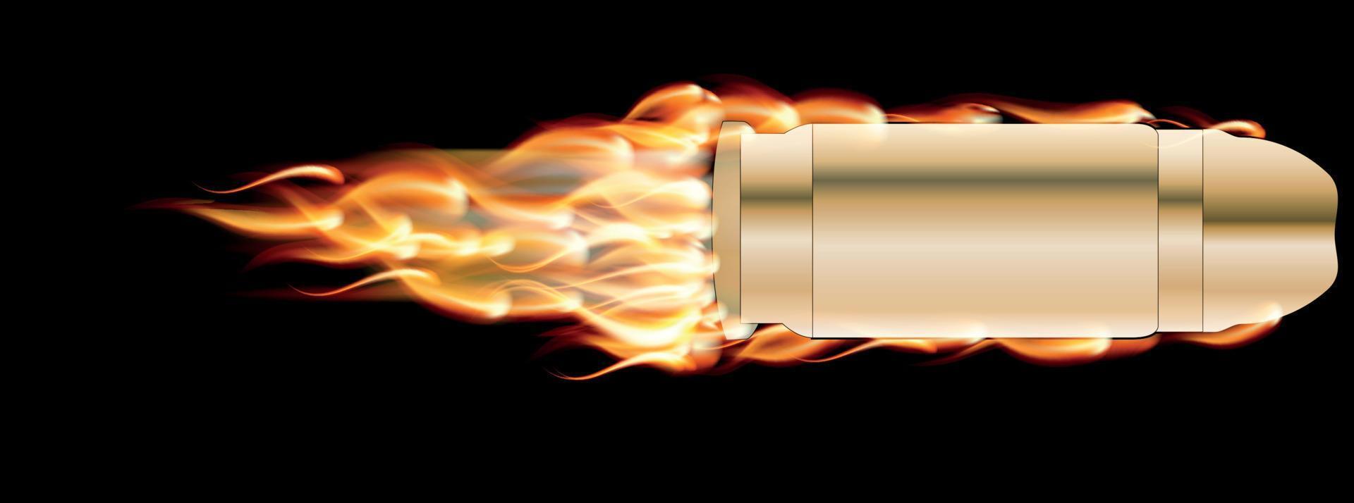 Shot from a Gun Bullet. Vector Illustration.