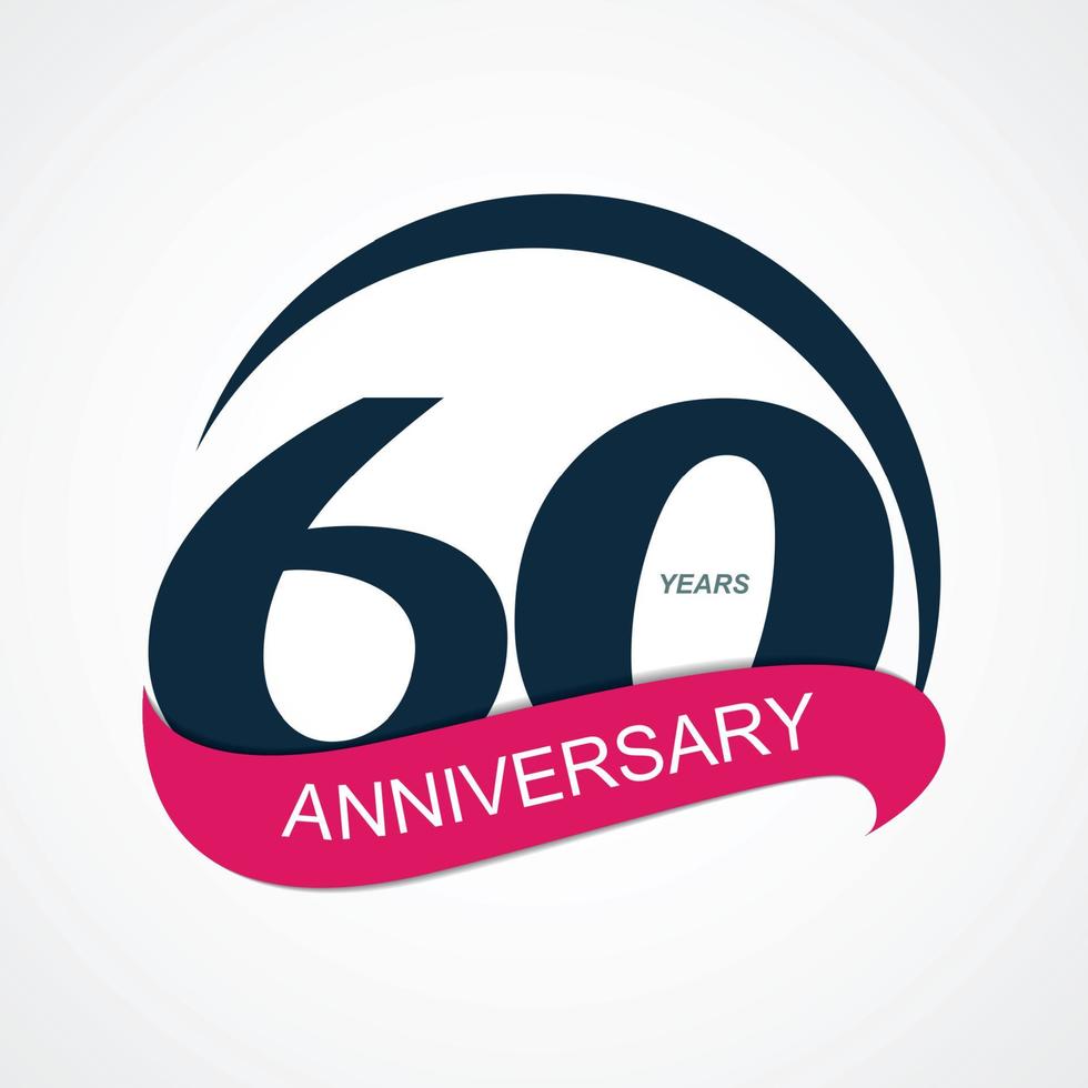 plantilla logo 60 aniversario ilustración vectorial vector