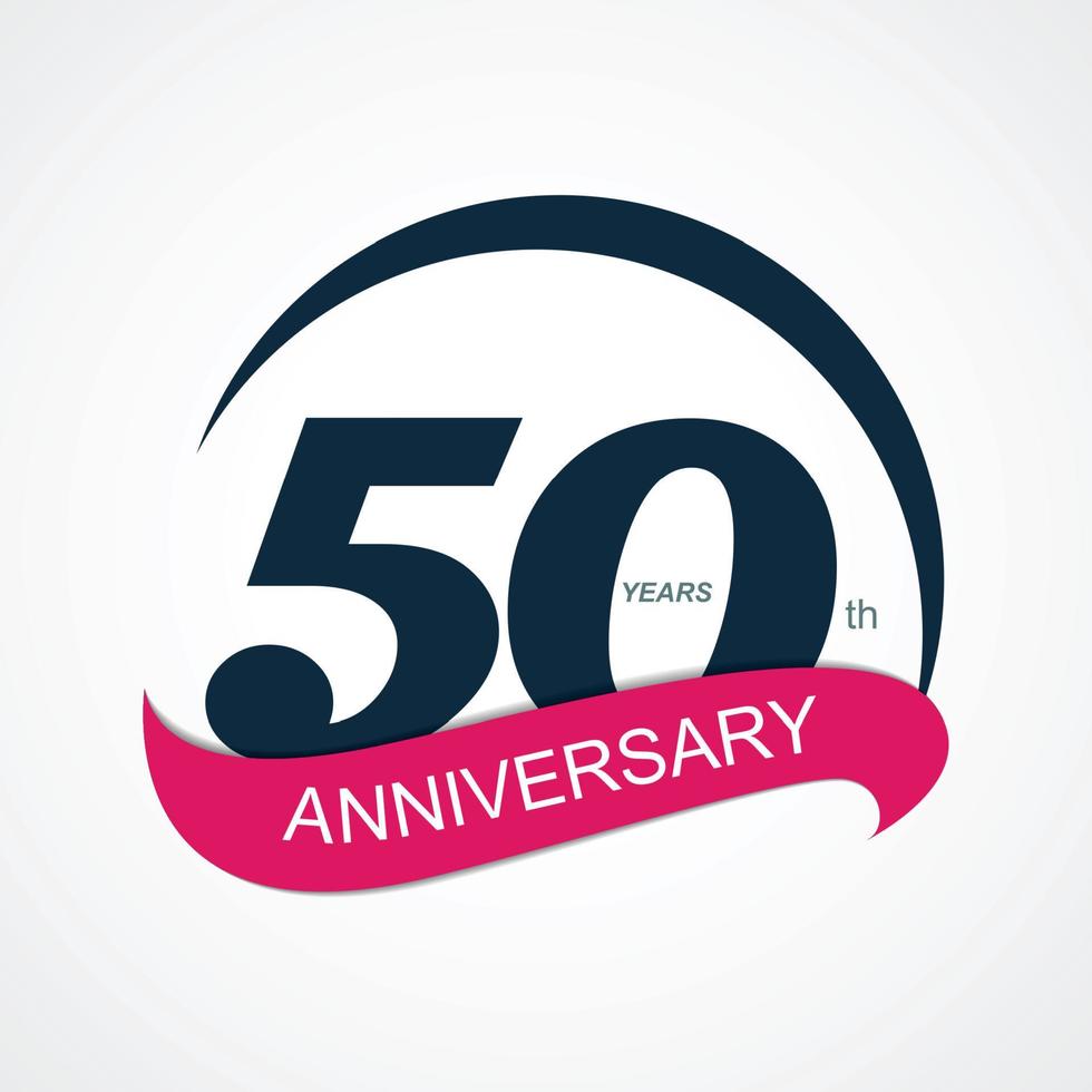 plantilla logo 50 aniversario vector illustration