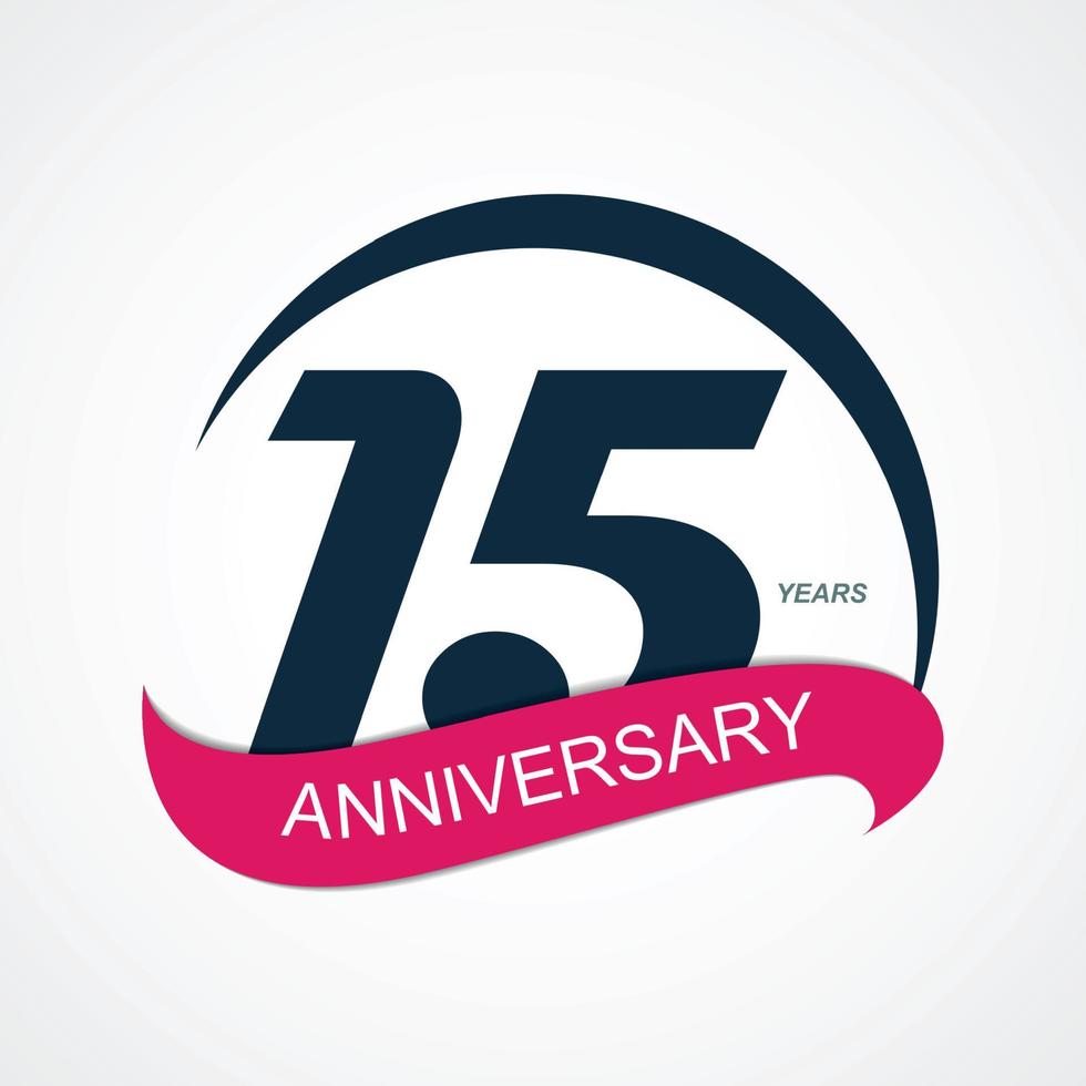 Template Logo 15 Anniversary Vector Illustration