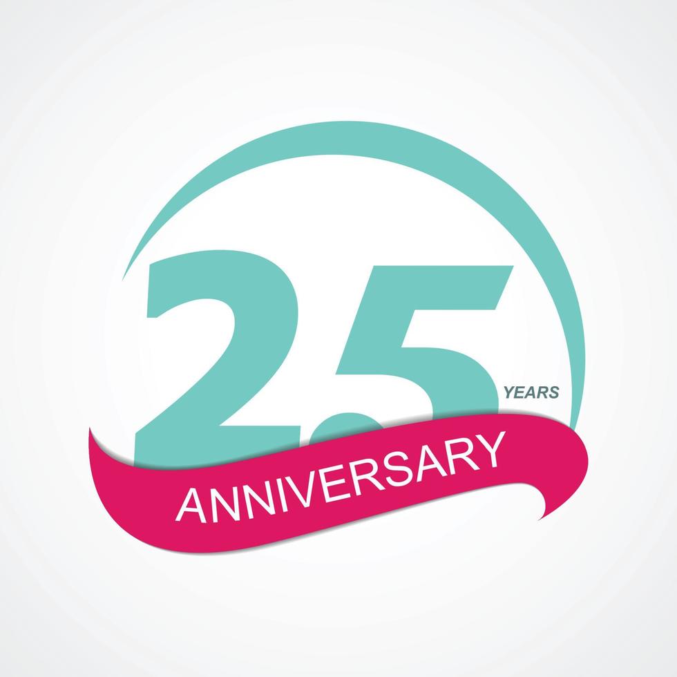 Template Logo 25 Anniversary Vector Illustration