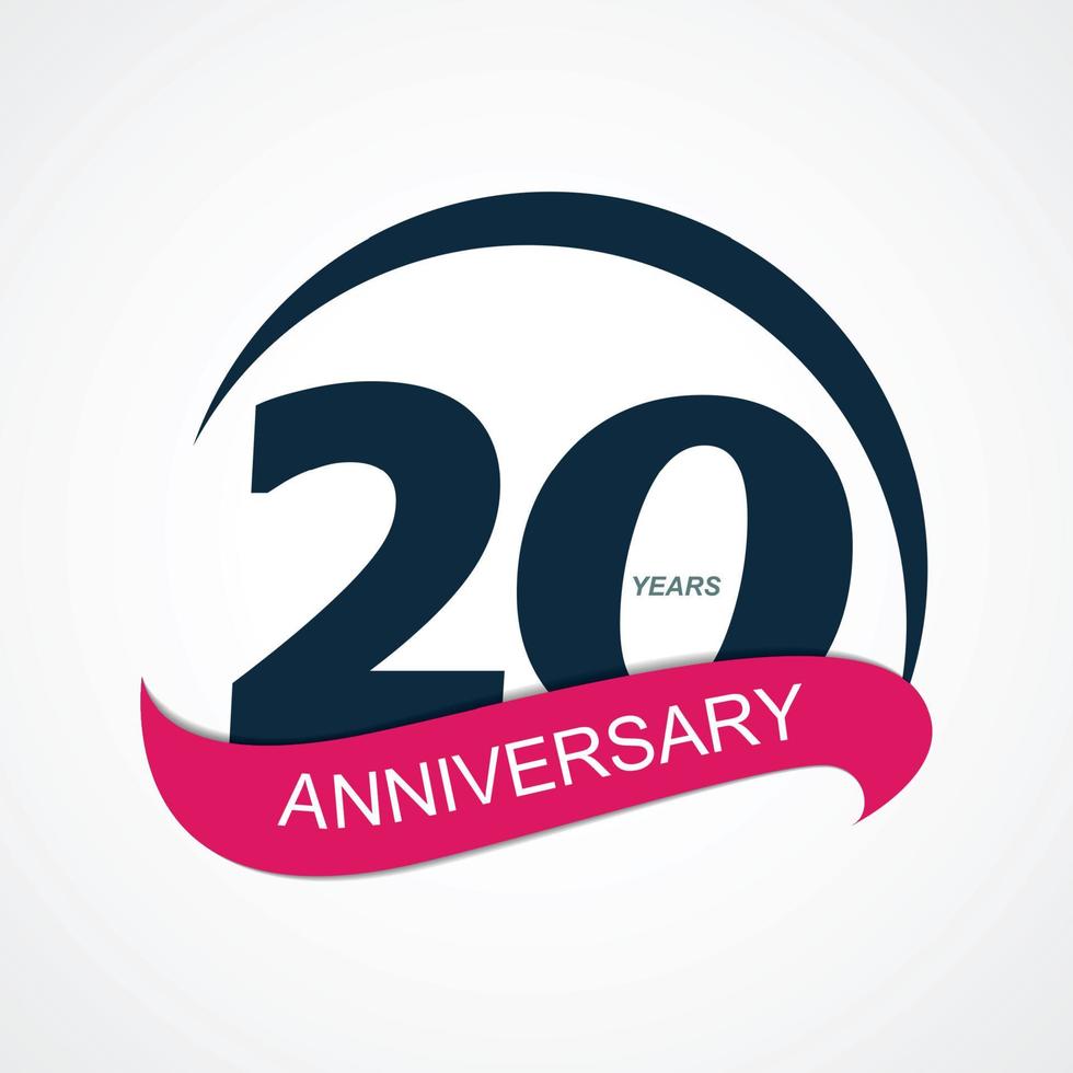 plantilla logo 20 aniversario vector illustration