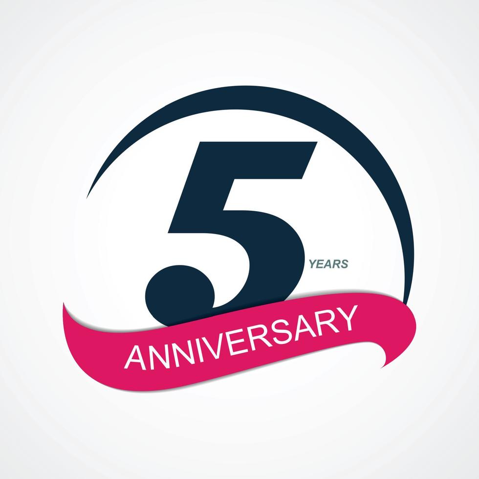 Template Logo 5 Anniversary Vector Illustration