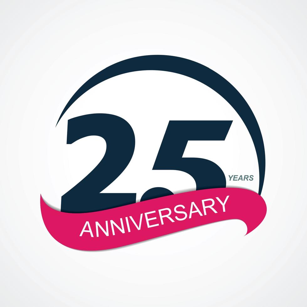 Template Logo 25 Anniversary Vector Illustration