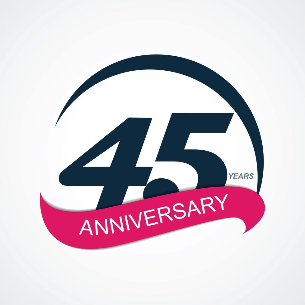 Template Logo 45 Anniversary Vector Illustration