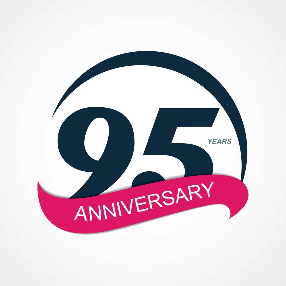 Template Logo 95 Anniversary Vector Illustration