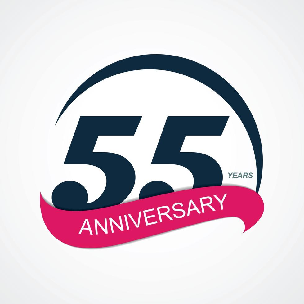 Template Logo 55 Anniversary Vector Illustration