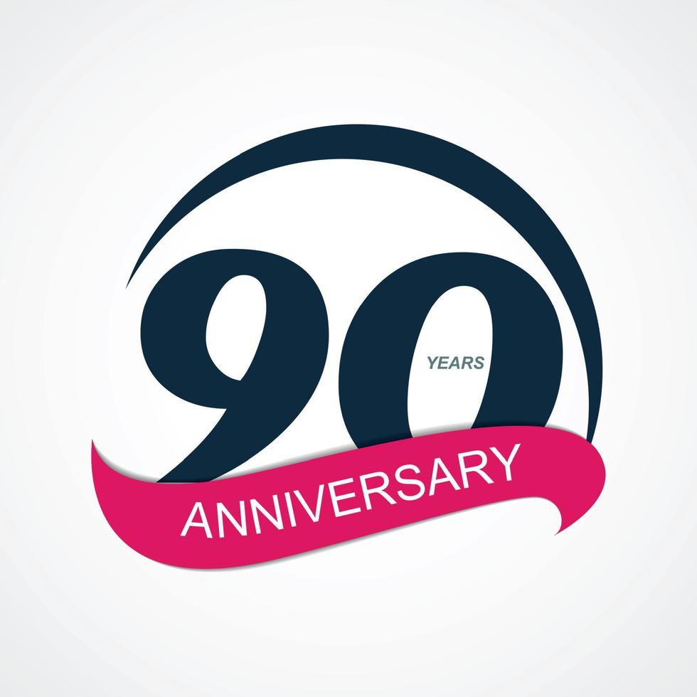 Template Logo 90 Anniversary Vector Illustration